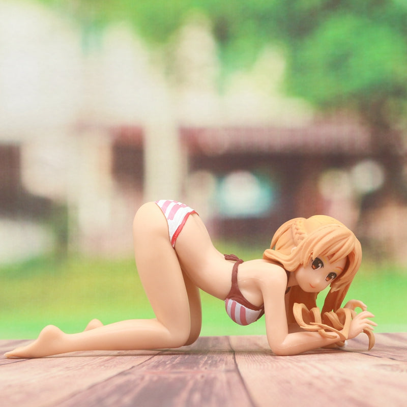 Sword Art Online Swimsuit Asuna Mobile Phone Stand Prone Pose Beautiful Girl Figure Model Decoration - Whatook